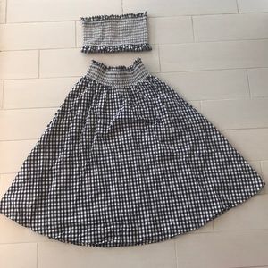 Navy/White Gingham Two Piece